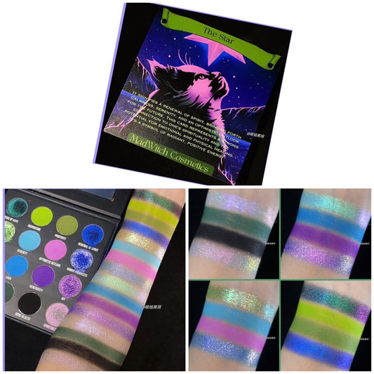 in stock the star tarot card 16 pan eye palette - MadWitch Cosmetics